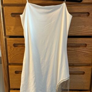 12th Tribe: Madelyn White Crystal Mini Dress